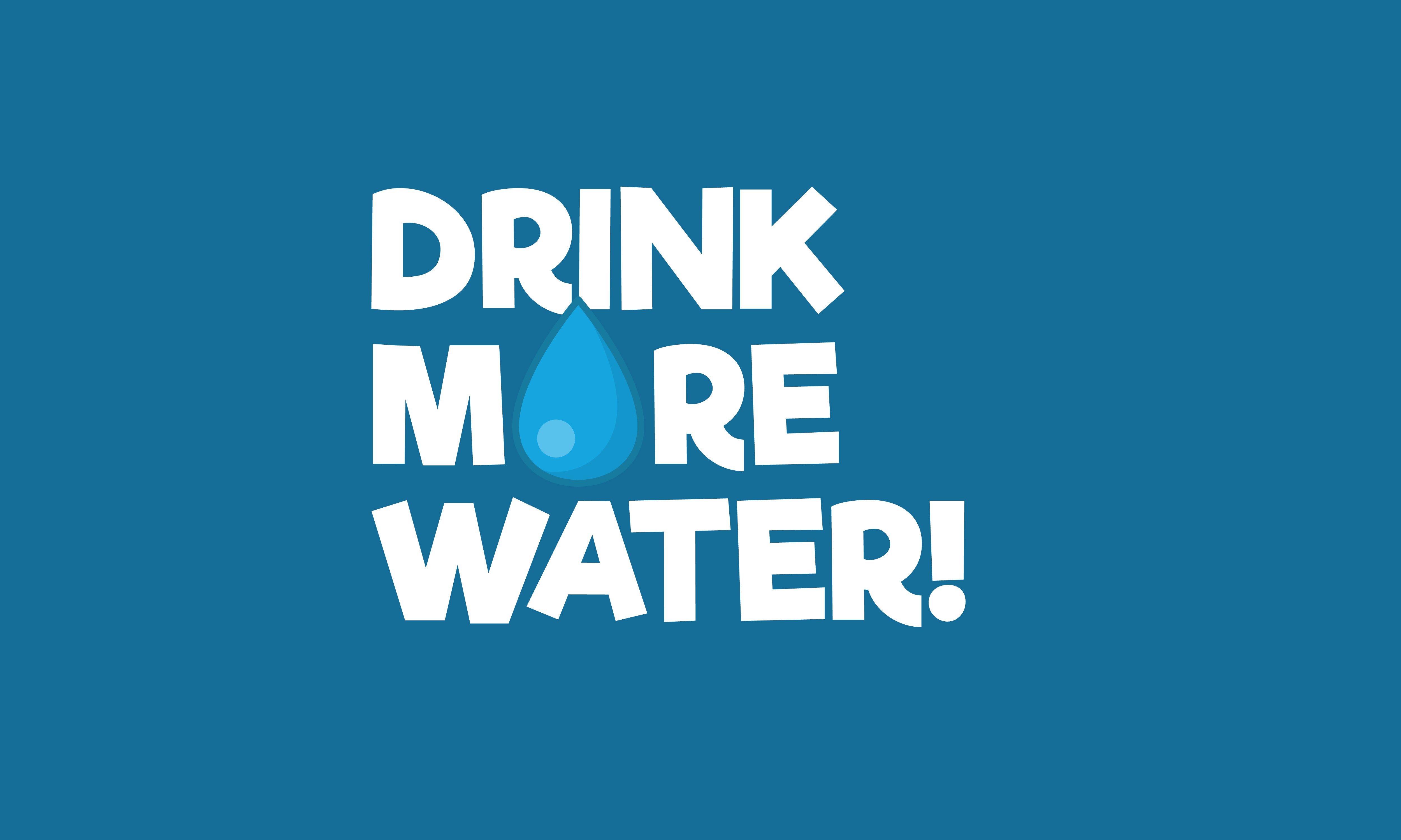 Drink more water typography poster with drop - Just Noise To Me